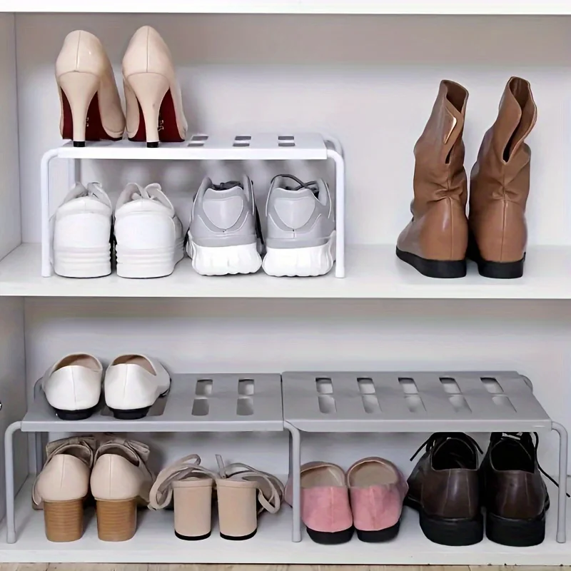 Adjustable Plastic Shoe Rack M - White Sneaker Care Kit ulasan dan harga