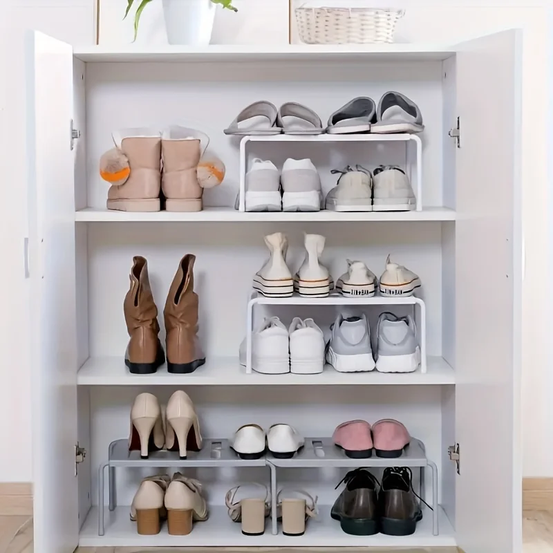 Adjustable Plastic Shoe Rack M - White Sneaker Care Kit ulasan dan harga