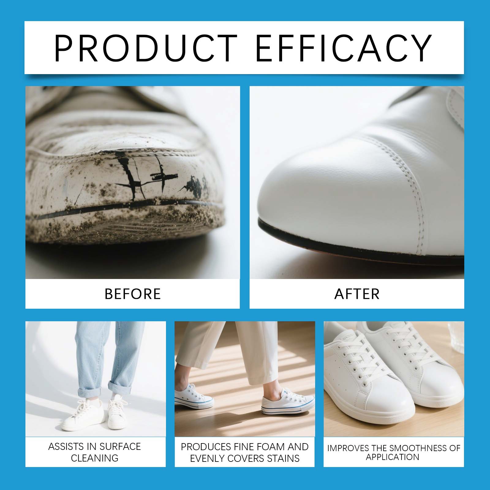 White Shoe Cleaner Cream Sneak - Sneaker Care Cleaning Kit ulasan dan harga